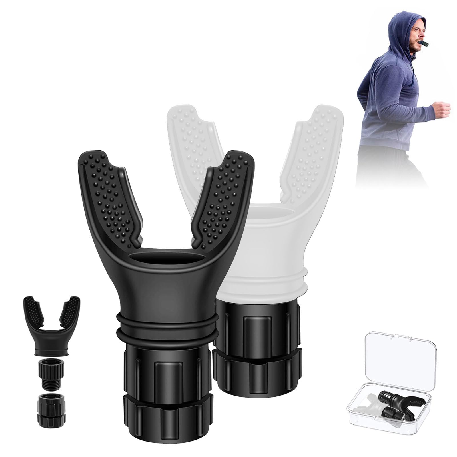 OxyFlow Adjustable Breathing Trainer – Portable Respiratory Muscle Exerciser (2PCS)