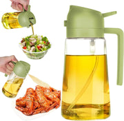 2-in-1 Olive Oil Sprayer & Dispenser Bottle 470ml – Glass Oil Mister for Cooking