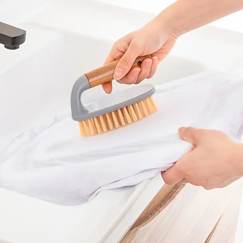 Multifunctional Bamboo Handle Laundry and Cleaning Brush