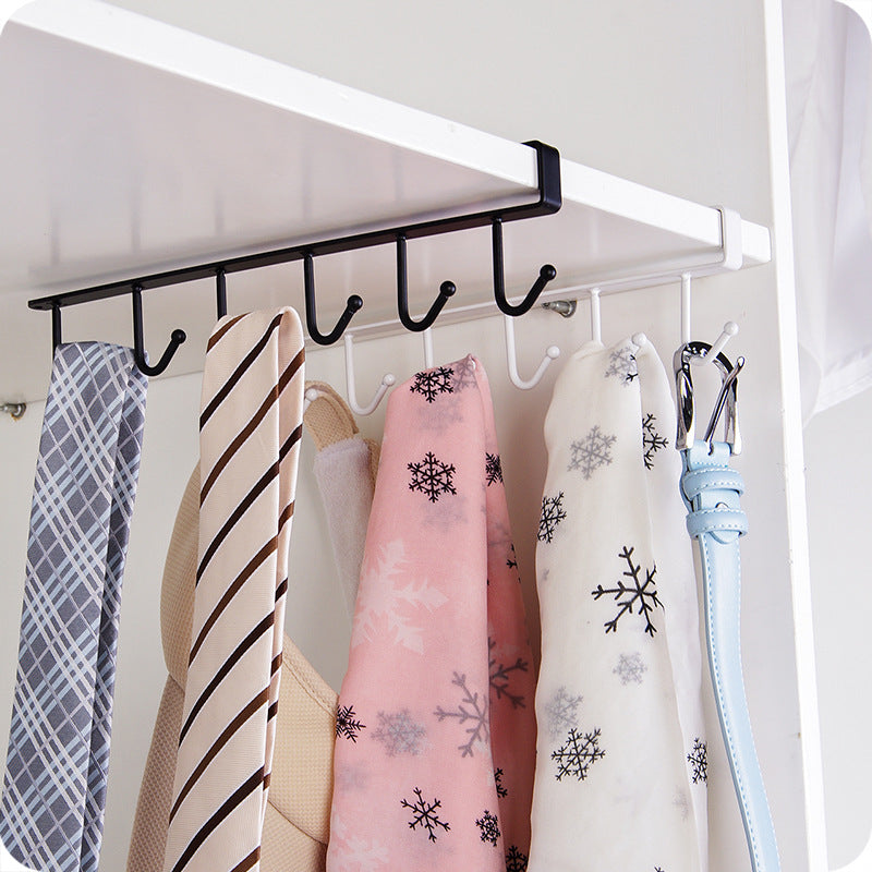 Metal Hooks Storage Shelf for Kitchen and Bathroom Organizer