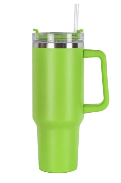 40oz Stainless Steel Insulated Water Bottle with Handle & Straw | Vacuum Tumbler