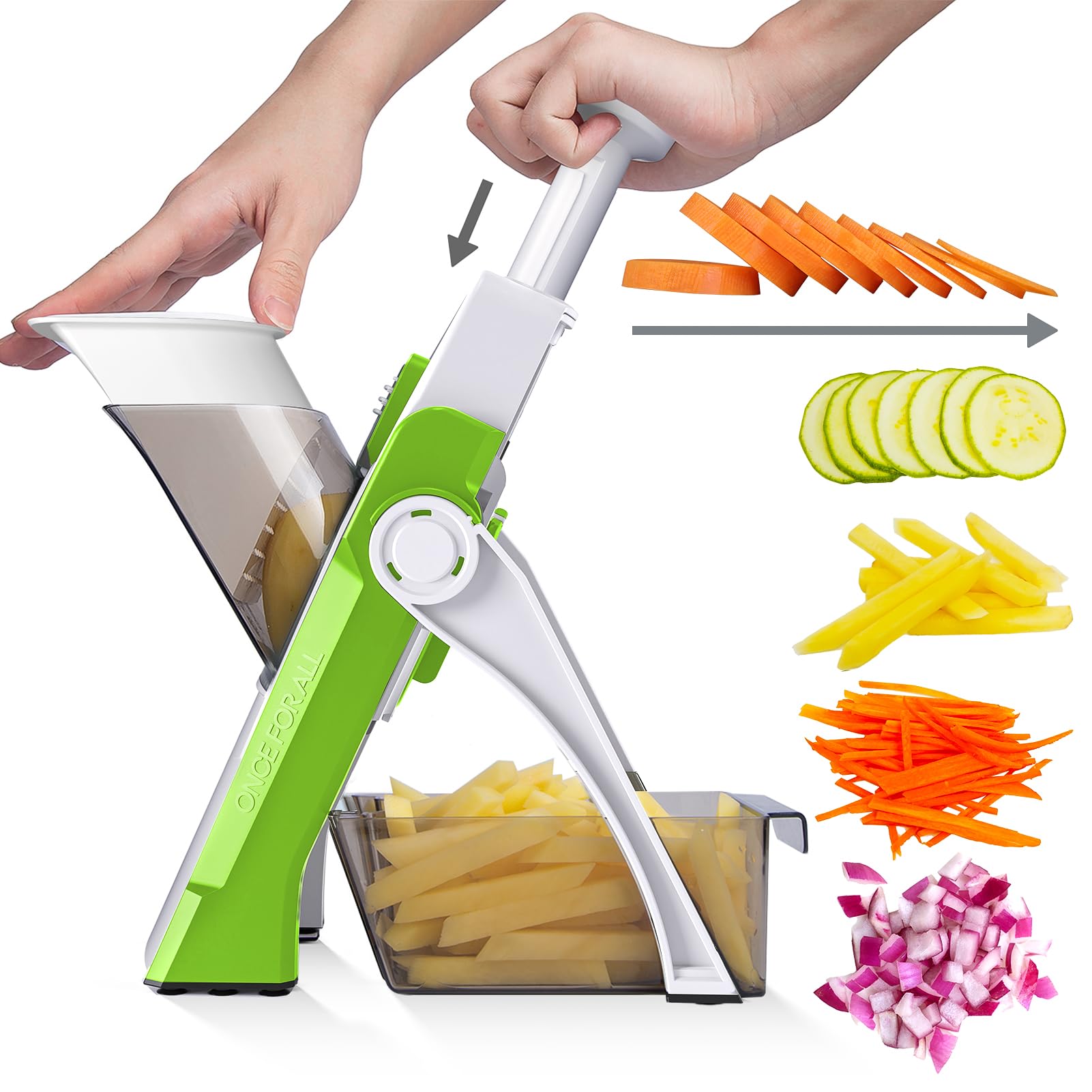 5-in-1 Vegetable Chopper & Mandoline Slicer for Kitchen | Fruit & Potato Cutter