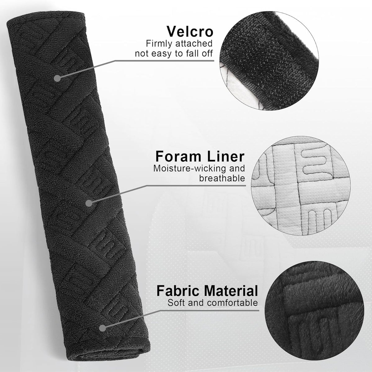 2-Pack Universal Car Seat Belt Pads Cover for a More Comfortable Driving, Seat Belt Shoulder Strap Covers Harness Pad for Car Interior Accessories(Black)