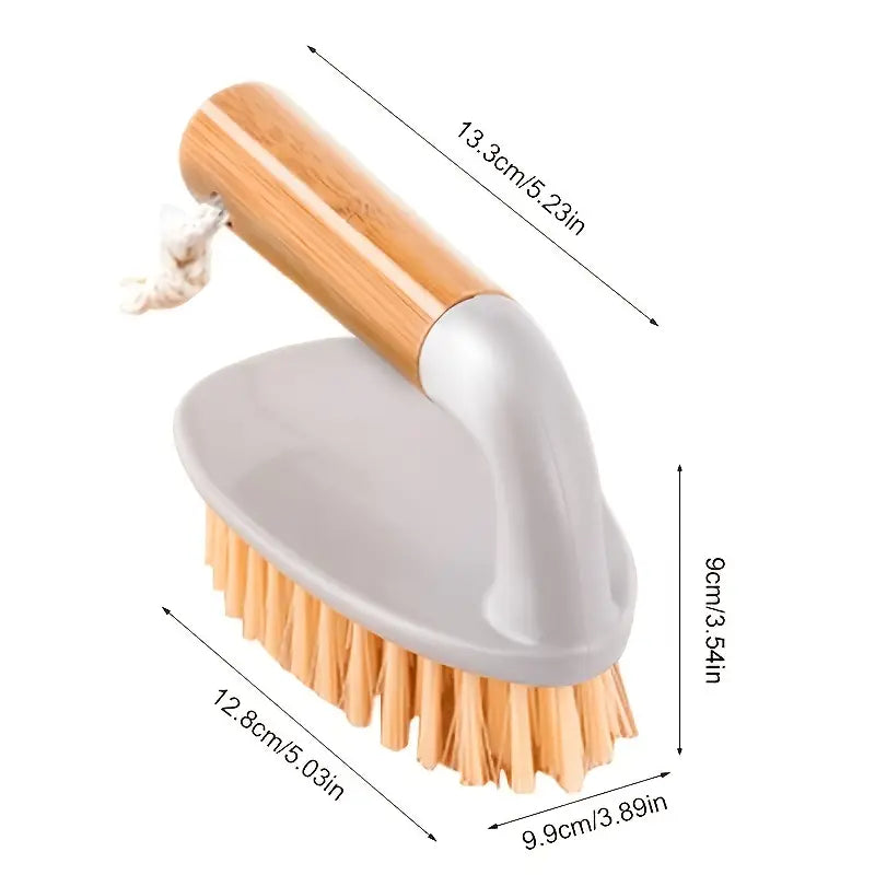 Multifunctional Bamboo Handle Laundry and Cleaning Brush