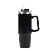Envie 30 oz Tumbler Mug with Lid and Straw Reusable Insulated Mug with Handle Stainless Steel Tumbler for Iced & Hot Beverages Black