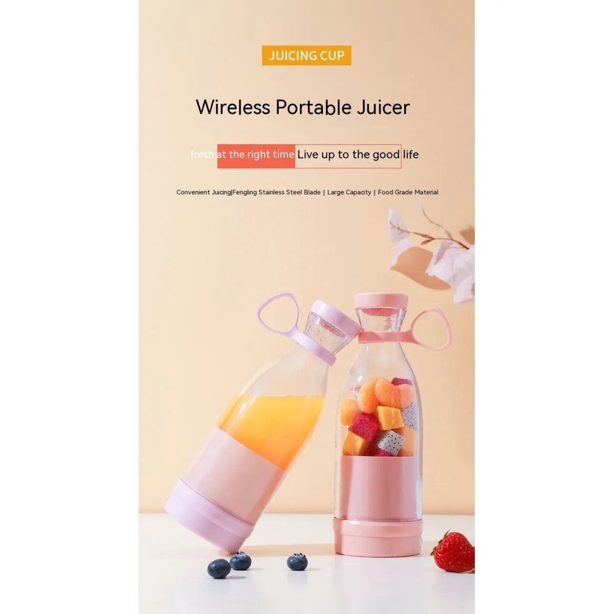 Rechargeable Portable Juice Blender 420ml – USB Personal Smoothie Maker
